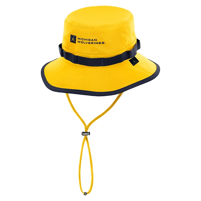 Men's Jordan Brand Gold Michigan Wolverines 2026 Sideline Apex Boonie Bucket Hat