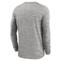T-shirt Jordan Brand gris à manches longues pour homme, Michigan Wolverines 2025 Sideline Velocity Performance