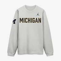 Men's Jordan Brand Navy Michigan Wolverines 2026 Sideline Club Sweatshirt
