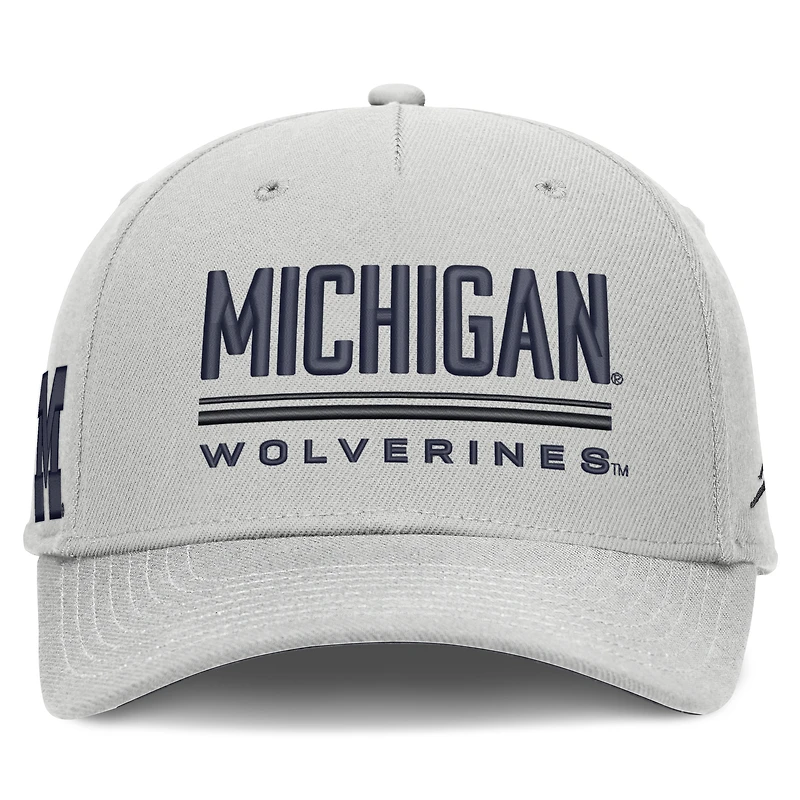 Men's Jordan Brand Gray Michigan Wolverines 2026 Sideline Dri-FIT Rise Adjustable Hat