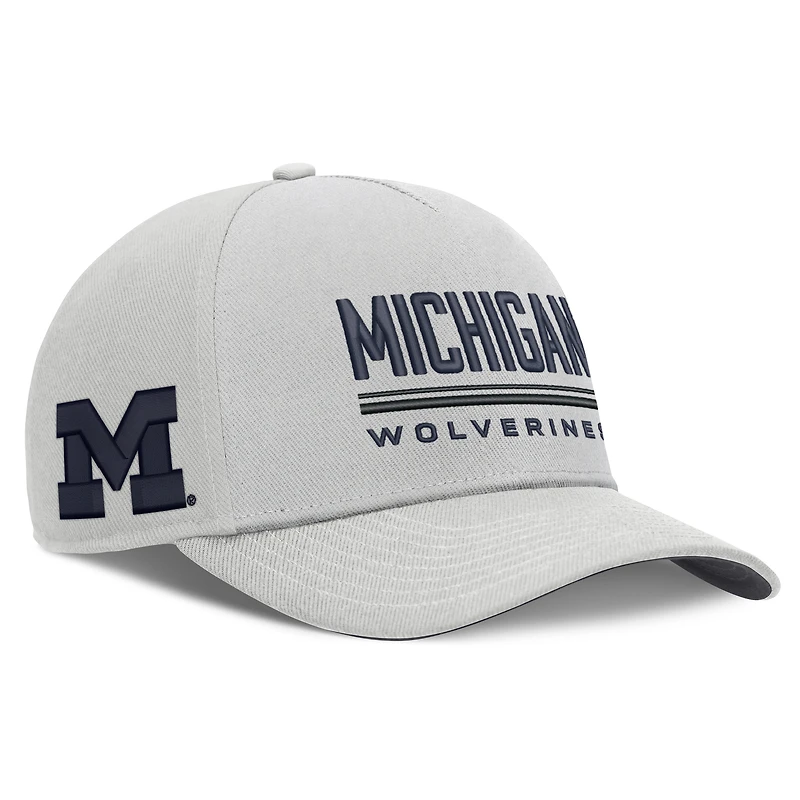 Men's Jordan Brand Gray Michigan Wolverines 2026 Sideline Dri-FIT Rise Adjustable Hat