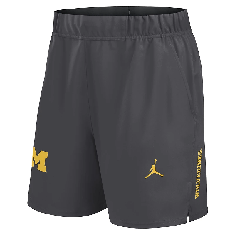 Men's Jordan Brand Gray Michigan Wolverines Primetime Victory Dri-FIT Shorts