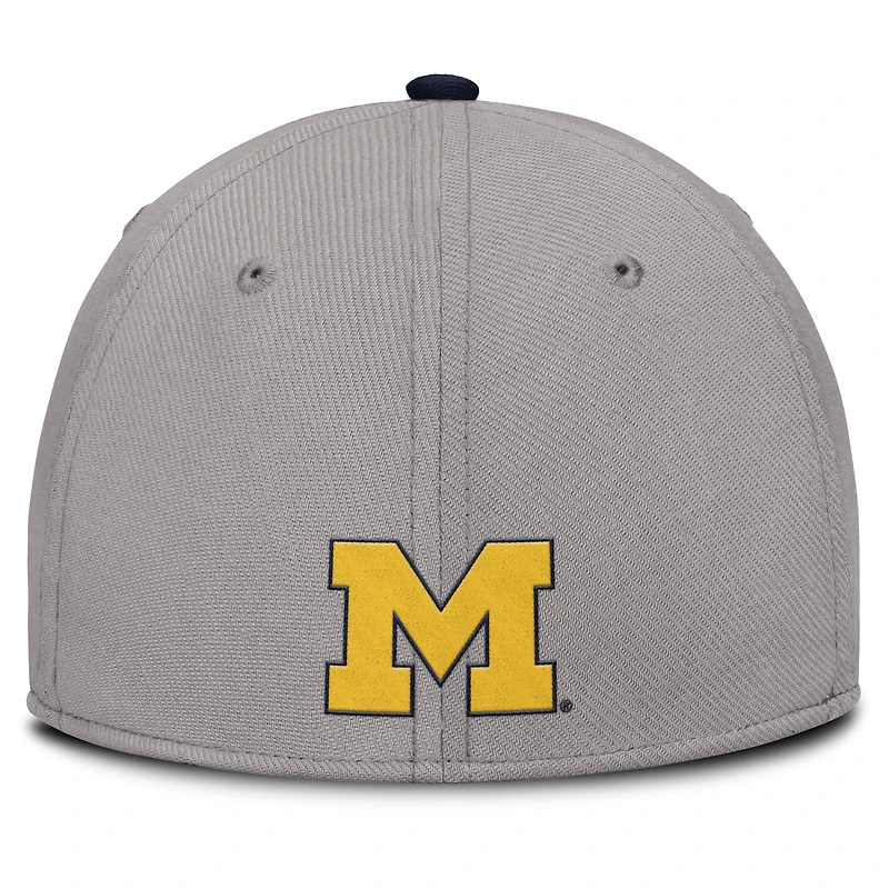 Men's Jordan Brand Gray Michigan Wolverines Rise Prep Performance Flex Hat