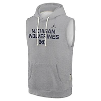 Sweat à capuche sans manches Jordan Brand Michigan Wolverines 2025 Performance pour homme, gris chiné