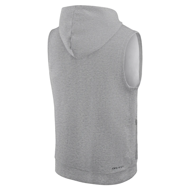 Sweat à capuche sans manches Jordan Brand Michigan Wolverines 2025 Performance pour homme, gris chiné