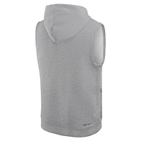 Sweat à capuche sans manches Jordan Brand Michigan Wolverines 2025 Performance pour homme, gris chiné