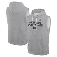 Sweat à capuche sans manches Jordan Brand Michigan Wolverines 2025 Performance pour homme, gris chiné