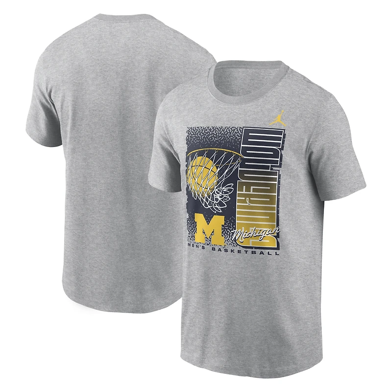 Men's Jordan Brand Heather Gray Michigan Wolverines Basketball Refresh T-Shirt