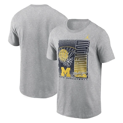 Men's Jordan Brand Heather Gray Michigan Wolverines Basketball Refresh T-Shirt