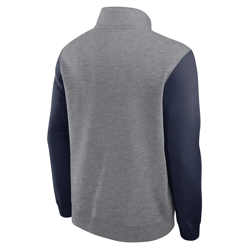 Pull en polaire demi-zippé Jordan Brand Michigan Wolverines Club pour homme, gris chiné