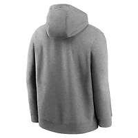 Men's Jordan Brand Heather Gray Michigan Wolverines Primetime Alternate Logo Club Fleece Pullover Hoodie