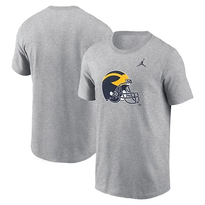 T-shirt Jordan Brand pour homme avec logo alternatif Michigan Wolverines Primetime gris chiné