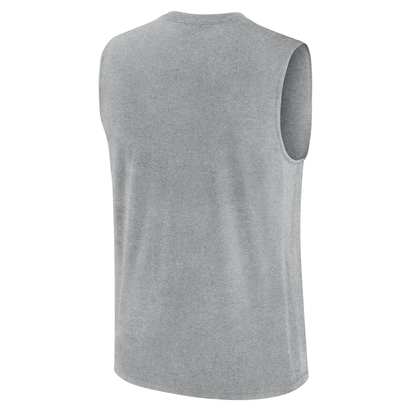 Débardeur Jordan Brand Heather Gray Michigan Wolverines Primetime Legend Arch Dri-FIT pour homme
