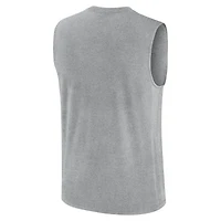 Débardeur Jordan Brand Heather Gray Michigan Wolverines Primetime Legend Arch Dri-FIT pour homme