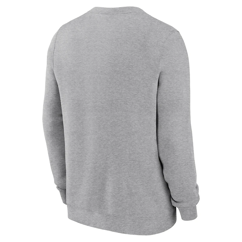 Men's Jordan Brand Heather Gray Michigan Wolverines Primetime Primary Stack Pullover Sweatshirt