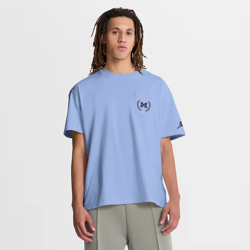 Men's Jordan Brand Light Blue Michigan Wolverines Sports Club Max90 Pocket T-Shirt