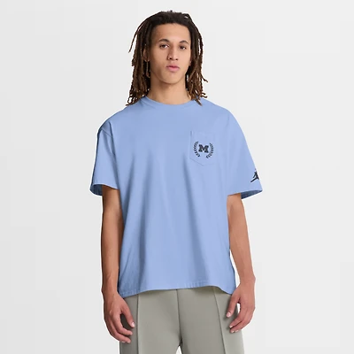 Men's Jordan Brand Light Blue Michigan Wolverines Sports Club Max90 Pocket T-Shirt