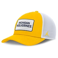 Men's Jordan Brand Maize/White Michigan Wolverines 2025 On-Field Rise Patch Trucker Adjustable Hat