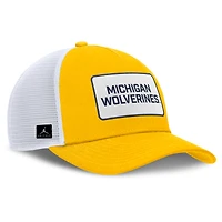 Men's Jordan Brand Maize/White Michigan Wolverines 2025 On-Field Rise Patch Trucker Adjustable Hat