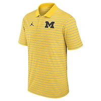 Men's Jordan Brand Navy/White Michigan Wolverines Primetime Victory Striped Dri-FIT Polo