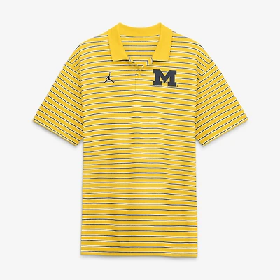 Men's Jordan Brand Navy/White Michigan Wolverines Primetime Victory Striped Dri-FIT Polo