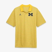 Men's Jordan Brand Navy/White Michigan Wolverines Primetime Victory Striped Dri-FIT Polo