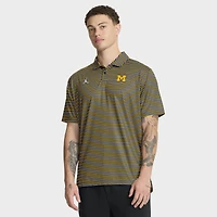 Polo Jordan Brand Maize Michigan Wolverines 2025 Coaches Premium Tour Stripe Dri-FIT pour homme