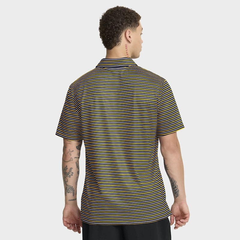 Men's Jordan Brand Maize Michigan Wolverines 2025 Coaches Premium Tour Stripe Dri-FIT Polo