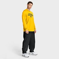 T-shirt à capuche manches longues Jordan Brand Maize Michigan Wolverines 2025 Sideline Dri-FIT pour homme