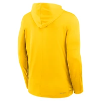 T-shirt à capuche manches longues Jordan Brand Maize Michigan Wolverines 2025 Sideline Dri-FIT pour homme