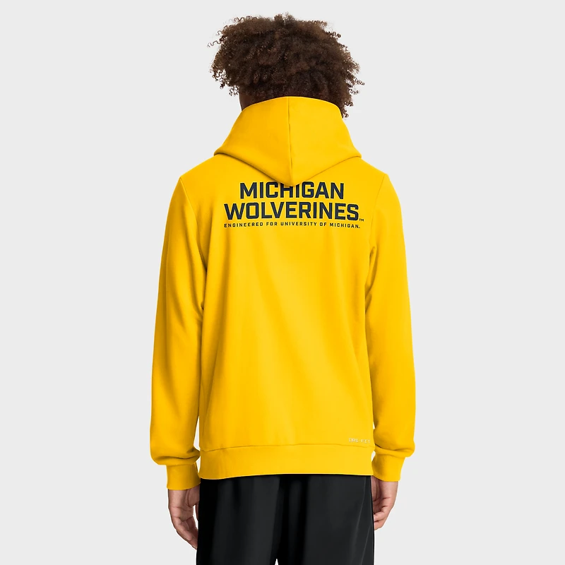 Men's Jordan Brand Navy Michigan Wolverines 2025 Sideline Standard Issue Dri-FIT Full-Zip Hoodie