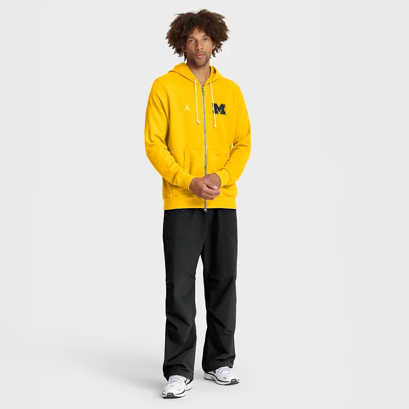 Men's Jordan Brand Navy Michigan Wolverines 2025 Sideline Standard Issue Dri-FIT Full-Zip Hoodie