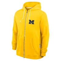 Men's Jordan Brand Maize Michigan Wolverines 2025 Sideline Standard Issue Dri-FIT Full-Zip Hoodie