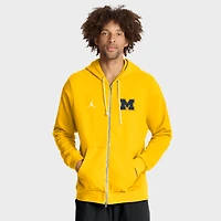 Sweat à capuche zippé Jordan Brand Maize Michigan Wolverines 2025 Sideline Standard Issue Dri-FIT pour homme