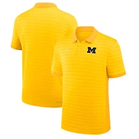 Polo Jordan Brand blanc pour homme, Michigan Wolverines, collection début de saison 2026, rayures victoire des entraîneurs, technologie Dri-FIT