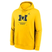 Men's Jordan Brand Maize Michigan Wolverines Basketball Two-Hit Club Fleece Pullover Hoodie