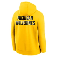 Sweat à capuche en polaire Jordan Brand Maize Michigan Wolverines pour homme