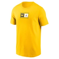 Men's Jordan Brand Maize Michigan Wolverines Campus Logo Swoosh T-Shirt