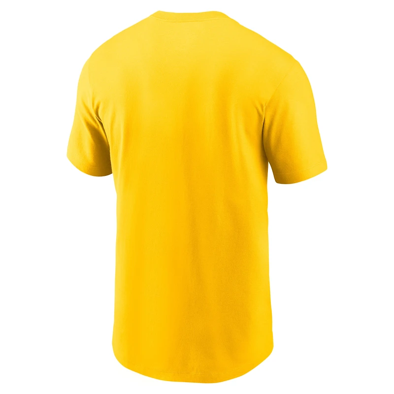 Men's Jordan Brand Maize Michigan Wolverines Campus Logo Swoosh T-Shirt