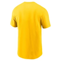 Men's Jordan Brand Maize Michigan Wolverines Campus Logo Swoosh T-Shirt