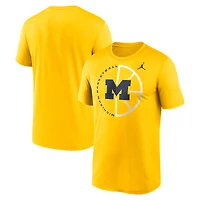 Men's Jordan Brand Maize Michigan Wolverines Legend Basketball Icon Dri-Fit T-Shirt