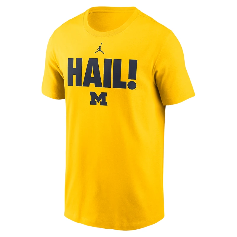 T-shirt Jordan Brand Maize Michigan Wolverines pour homme Local Ultimate Chant