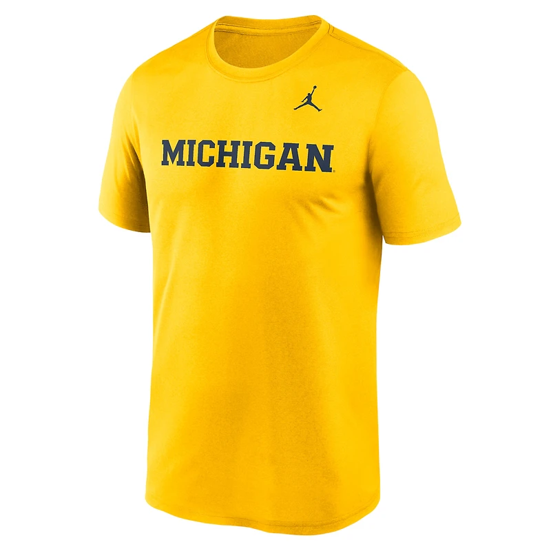 T-shirt Jordan Brand Maize Michigan Wolverines Primetime Legend Wordmark pour homme