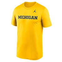 T-shirt Jordan Brand Maize Michigan Wolverines Primetime Legend Wordmark pour homme