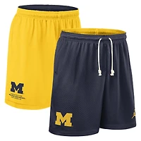 Men's Jordan Brand Navy/Maize Michigan Wolverines 2025 Sideline Reversible Performance Shorts