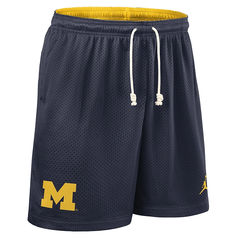 Men's Jordan Brand Navy/Maize Michigan Wolverines 2025 Sideline Reversible Performance Shorts