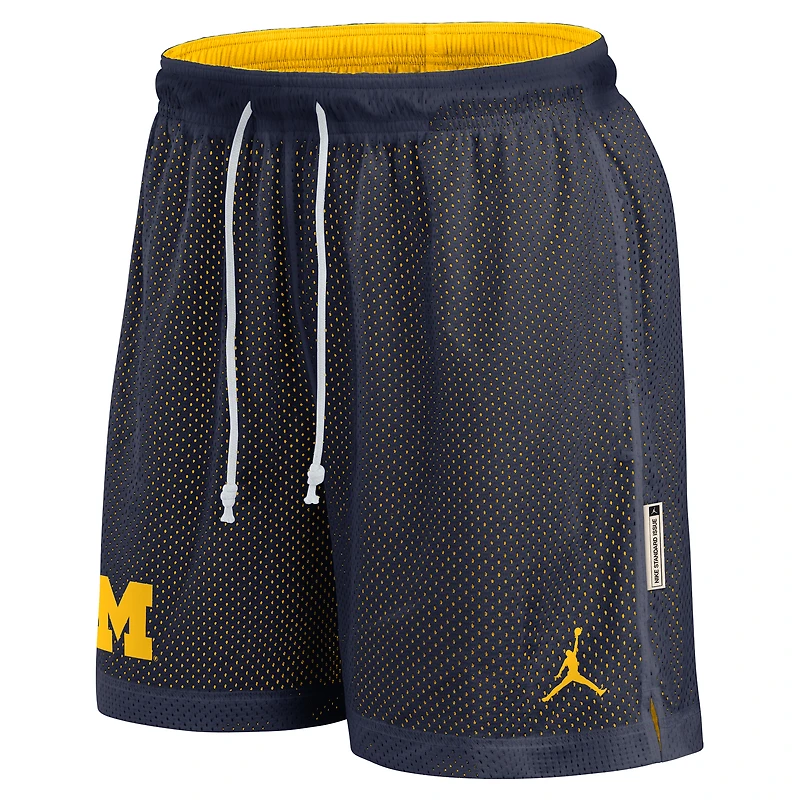 Men's Jordan Brand Navy/Maize Michigan Wolverines Courtside Standard Issue Dri-FIT Reversible Shorts