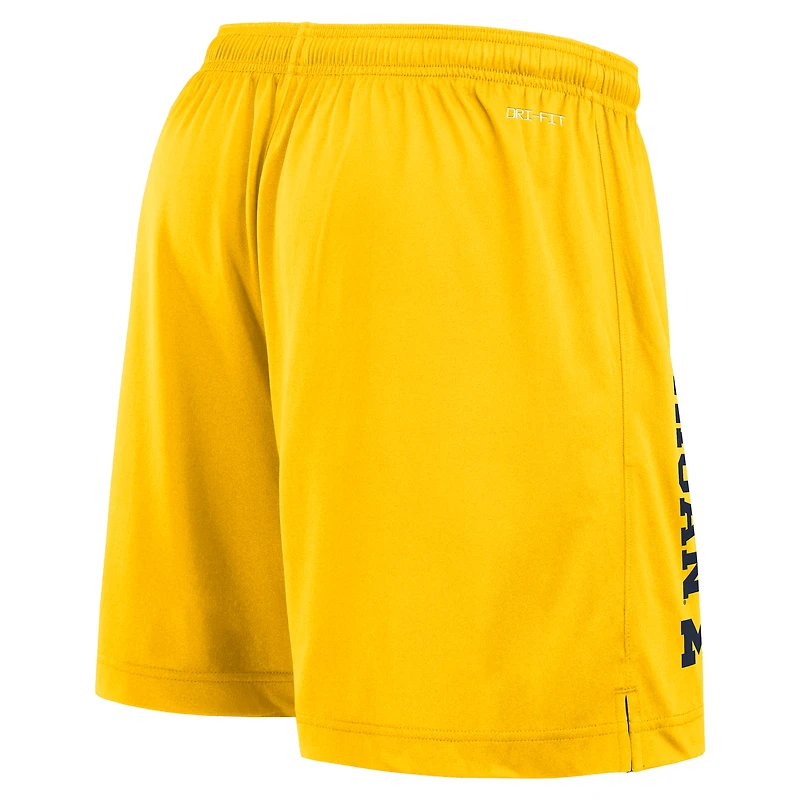 Men's Jordan Brand Navy/Maize Michigan Wolverines Courtside Standard Issue Dri-FIT Reversible Shorts