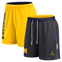 Men's Jordan Brand Navy/Maize Michigan Wolverines Courtside Standard Issue Dri-FIT Reversible Shorts