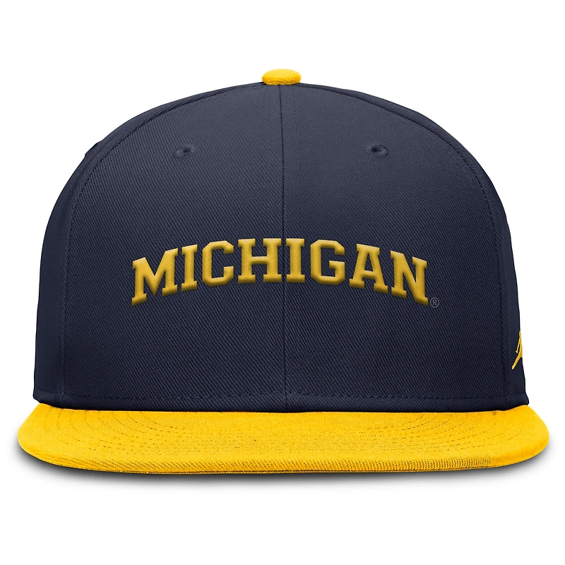 Men's Jordan Brand Navy/Maize Michigan Wolverines Two-Tone Primetime Performance Fitted Hat